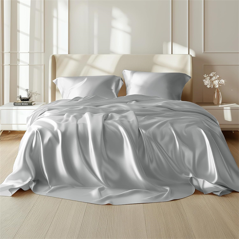 Silk Pillowcase Set - Luxury 100% Mulberry Silk Flat Sheet