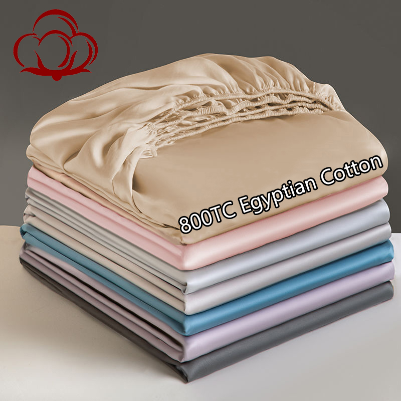 Silk Pillowcase Set - 100% Egyptian Cotton Fitted Sheet 800