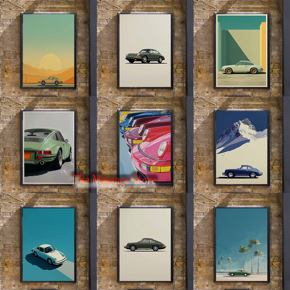 Luxury Lifestyle Picture - Vintage Sports Car Minimalist Classic Green