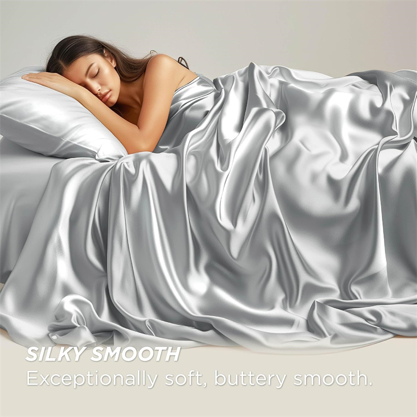 Luxury 100% Mulberry Silk Flat - Silk Pillowcase Set 评论和价格