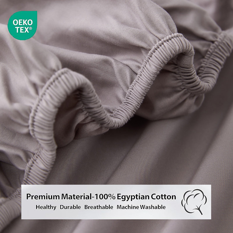 100% Egyptian Cotton Fitted Sh - Silk Pillowcase Set 评论和价格