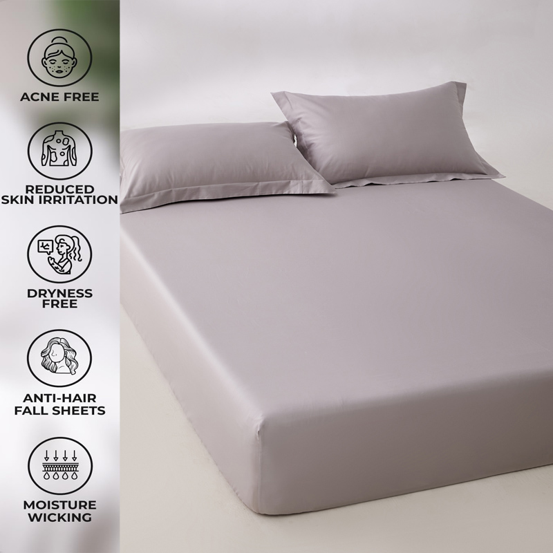 100% Egyptian Cotton Fitted Sh - Silk Pillowcase Set 评论和价格