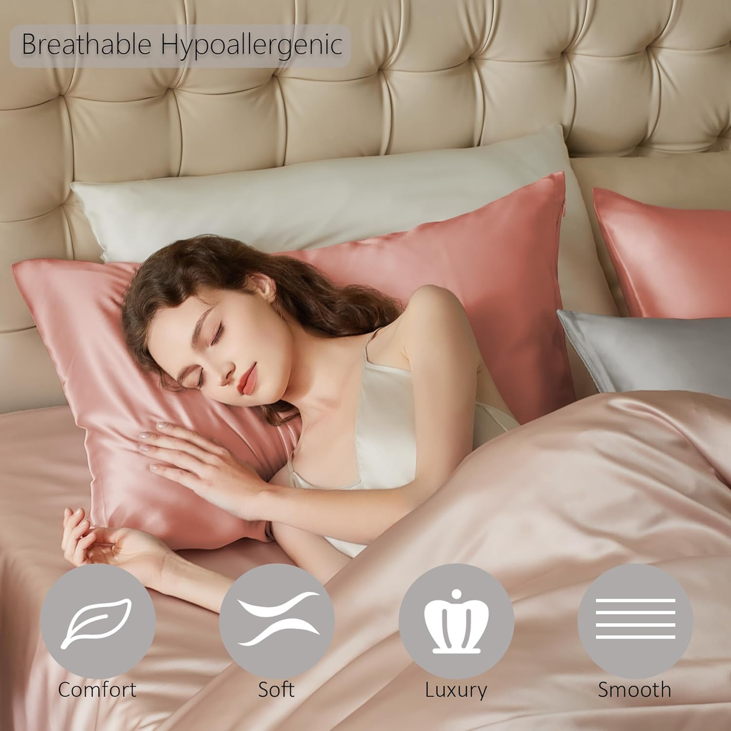 100% Pure Mulberry Silk Pillow - Silk Pillowcase Set 评论和价格