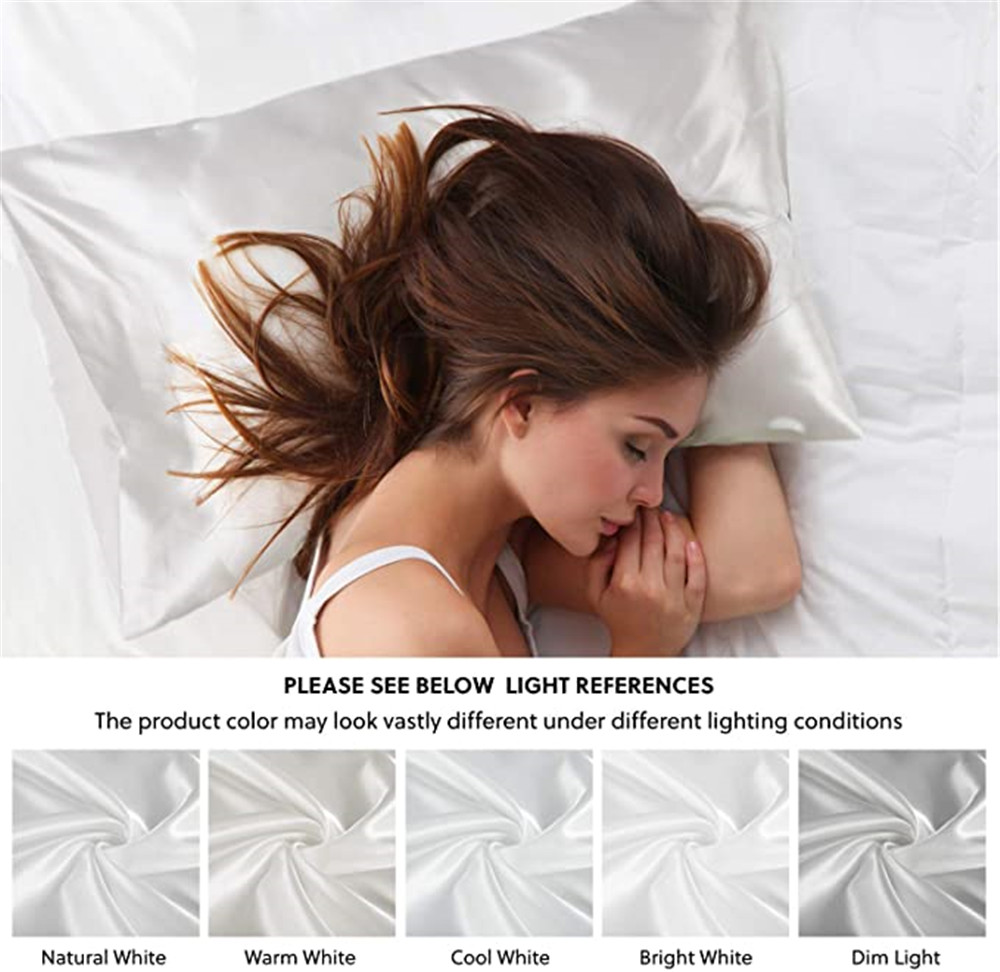 2pcs/lot Solid Silky Satin Ski - Silk Pillowcase Set 评论和价格