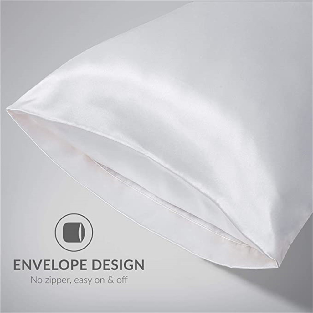 2pcs/lot Solid Silky Satin Ski - Silk Pillowcase Set 评论和价格