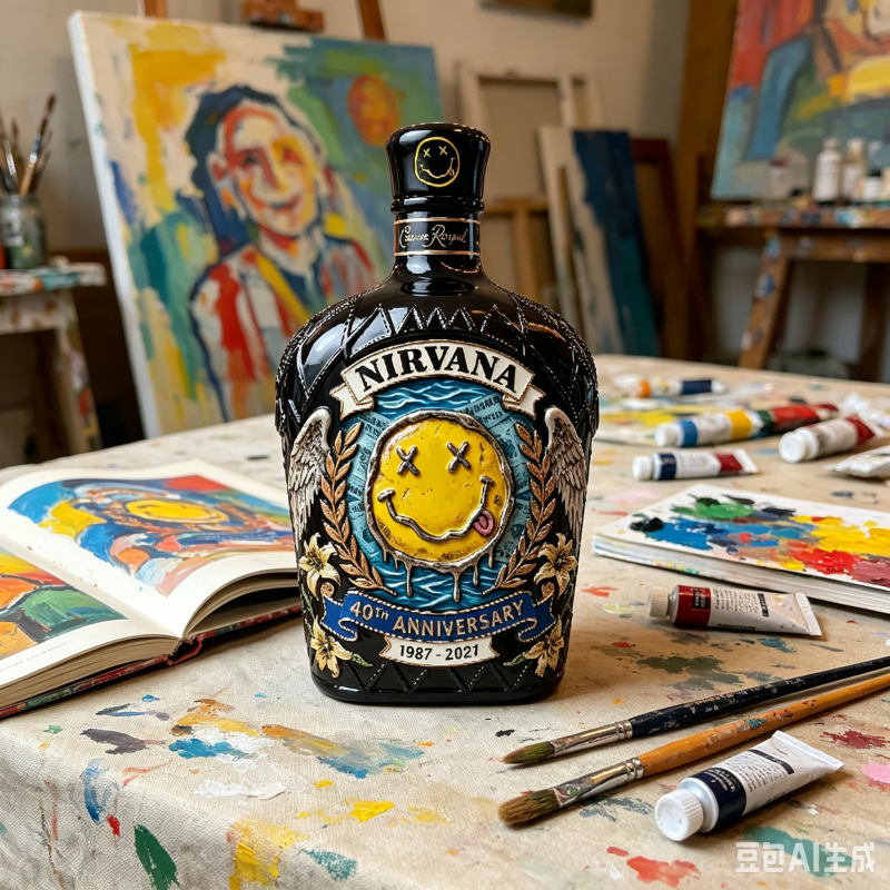 Nirvana Rock Band Embossed Bla - Glass Decanter Whiskey 评论和价格