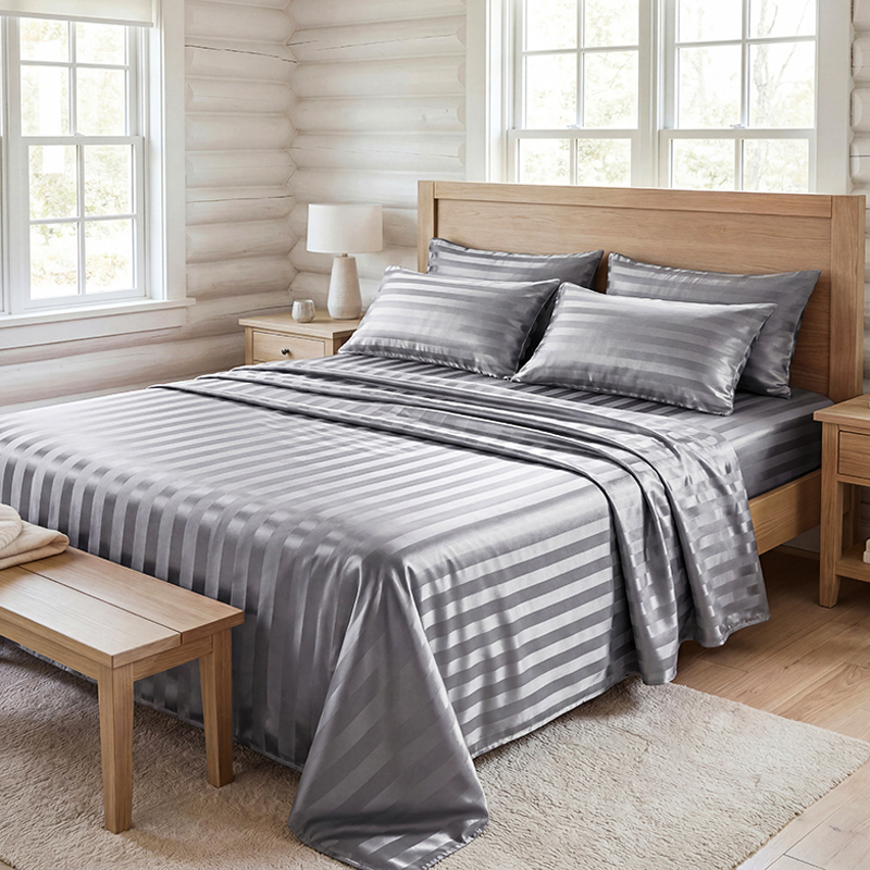 Wrinkle Resistant Striped Sati - Silk Pillowcase Set 评论和价格