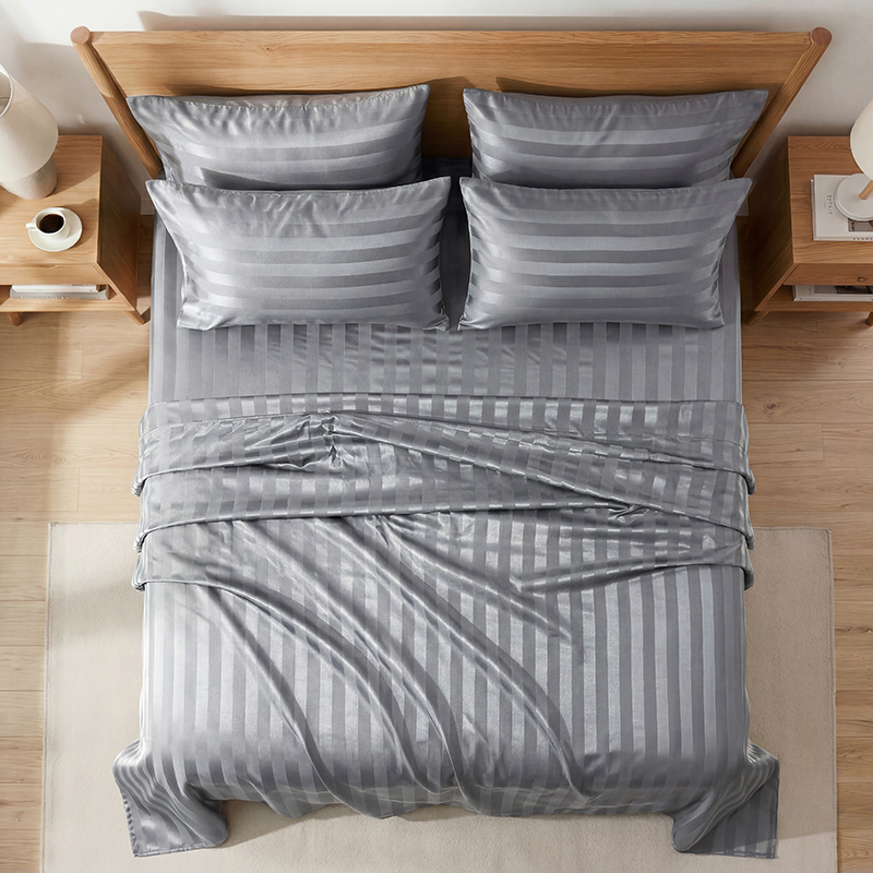 Wrinkle Resistant Striped Sati - Silk Pillowcase Set 评论和价格