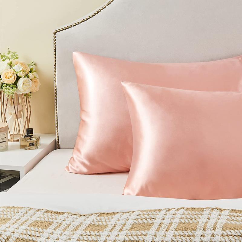 New 2pcs Nordic Pure Emulation - Silk Pillowcase Set 评论和价格