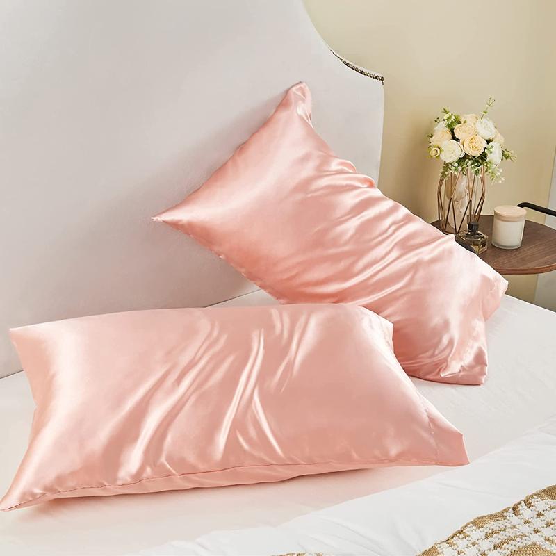 New 2pcs Nordic Pure Emulation - Silk Pillowcase Set 评论和价格